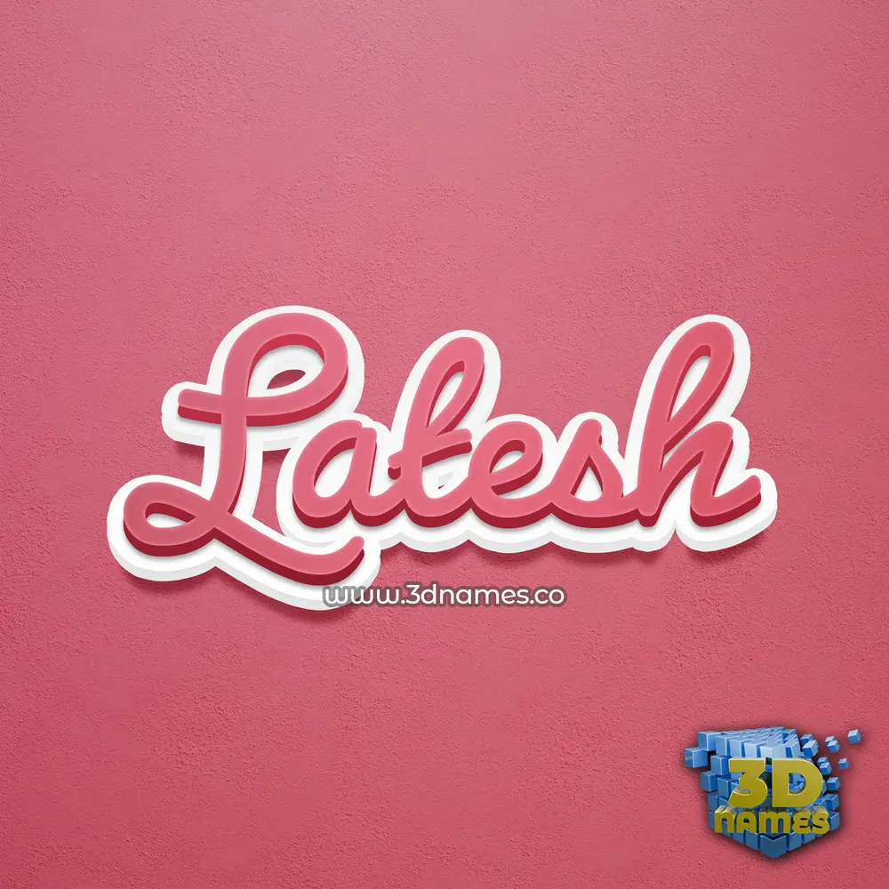 latesh in Red Scribble style - 3D name wallpaper