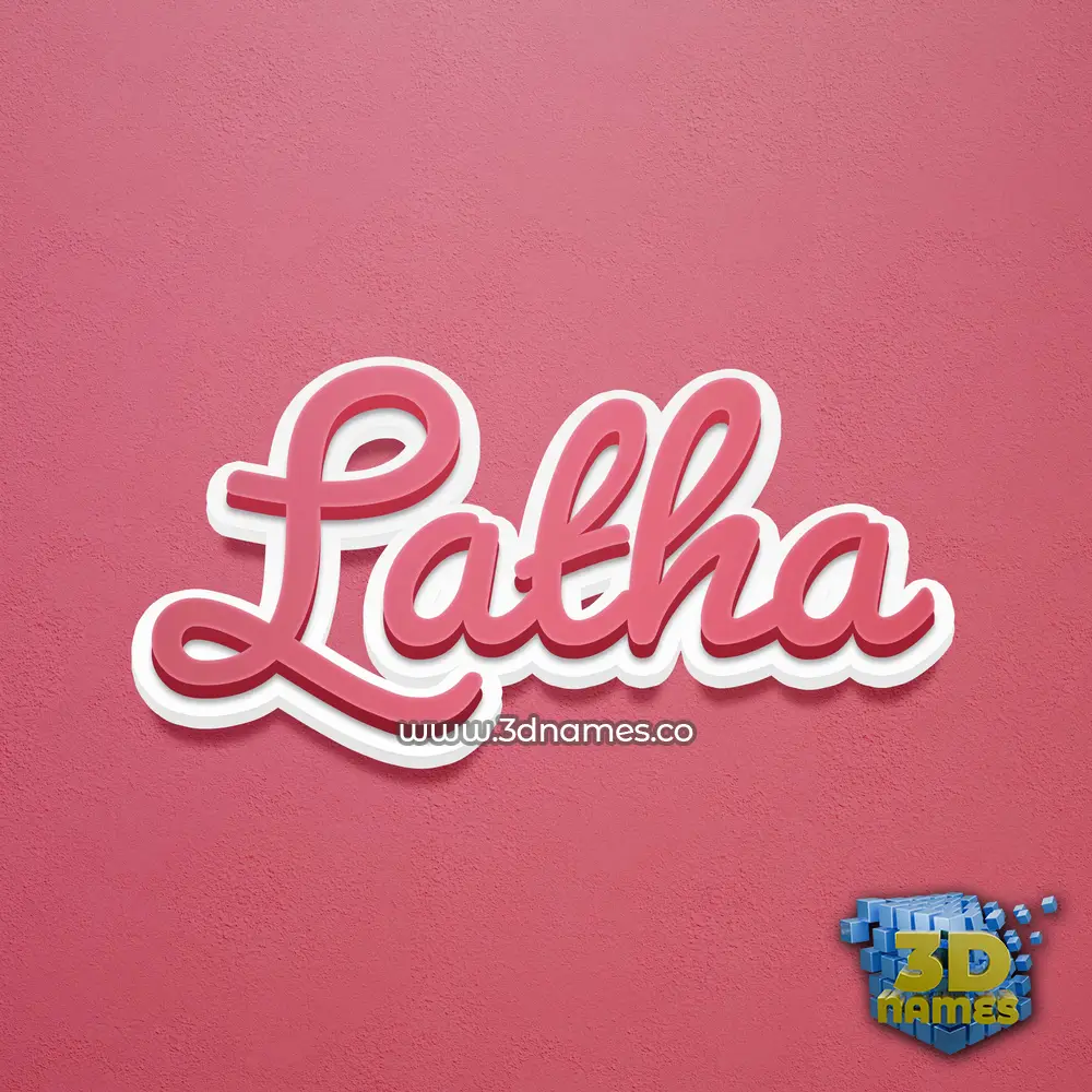 latha in Red Scribble style - 3D name wallpaper