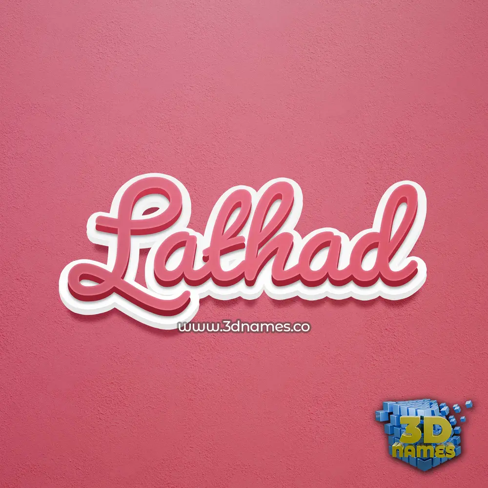 lathad in Red Scribble style - 3D name wallpaper