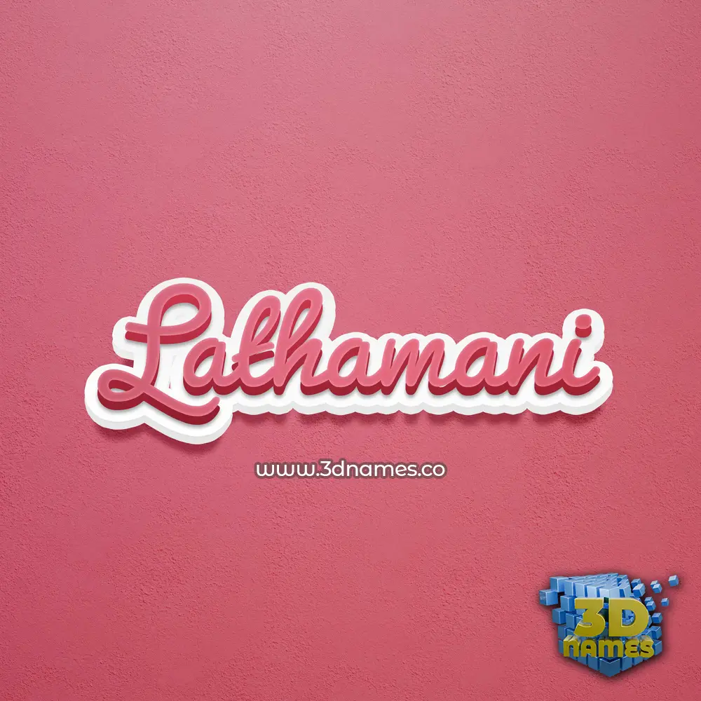 lathamani in Red Scribble style - 3D name wallpaper