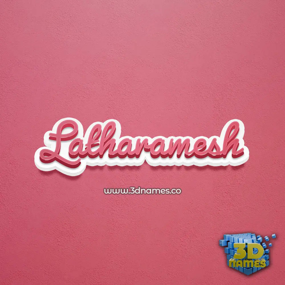 latharamesh in Red Scribble style - 3D name wallpaper