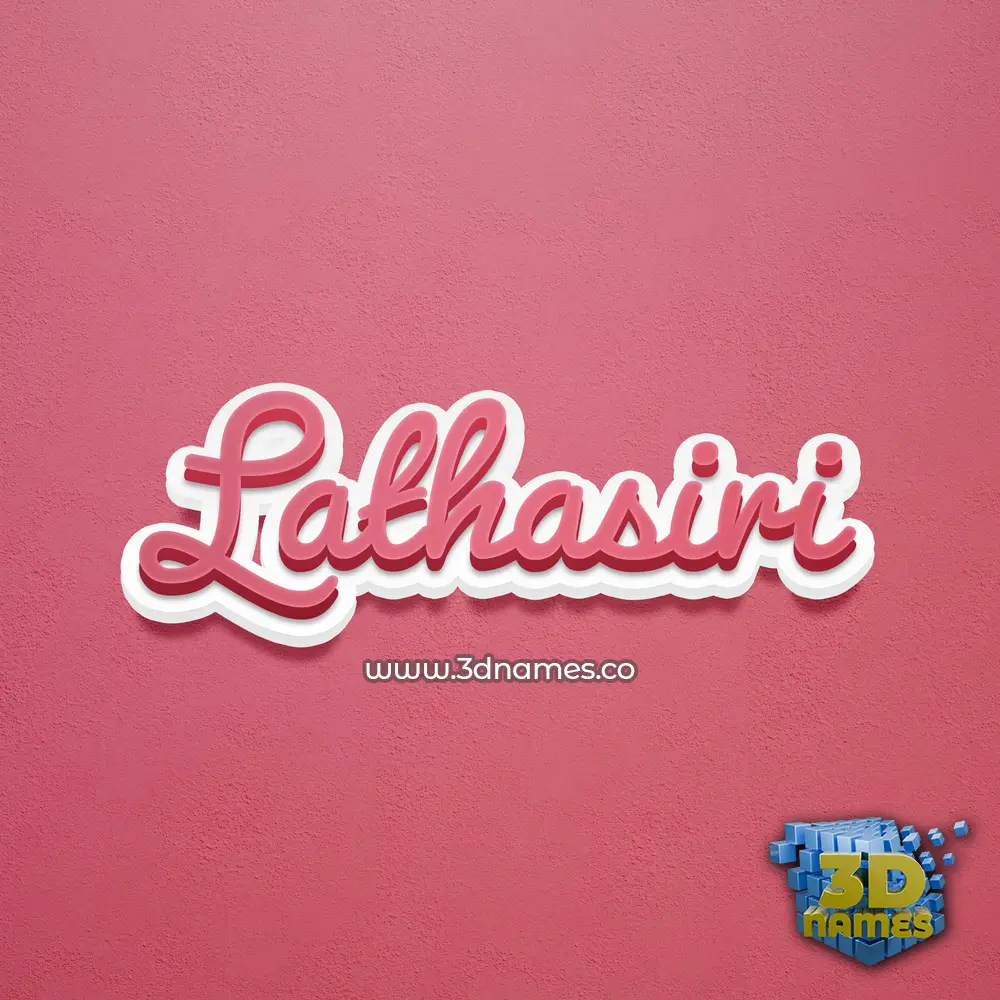 lathasiri in Red Scribble style - 3D name wallpaper