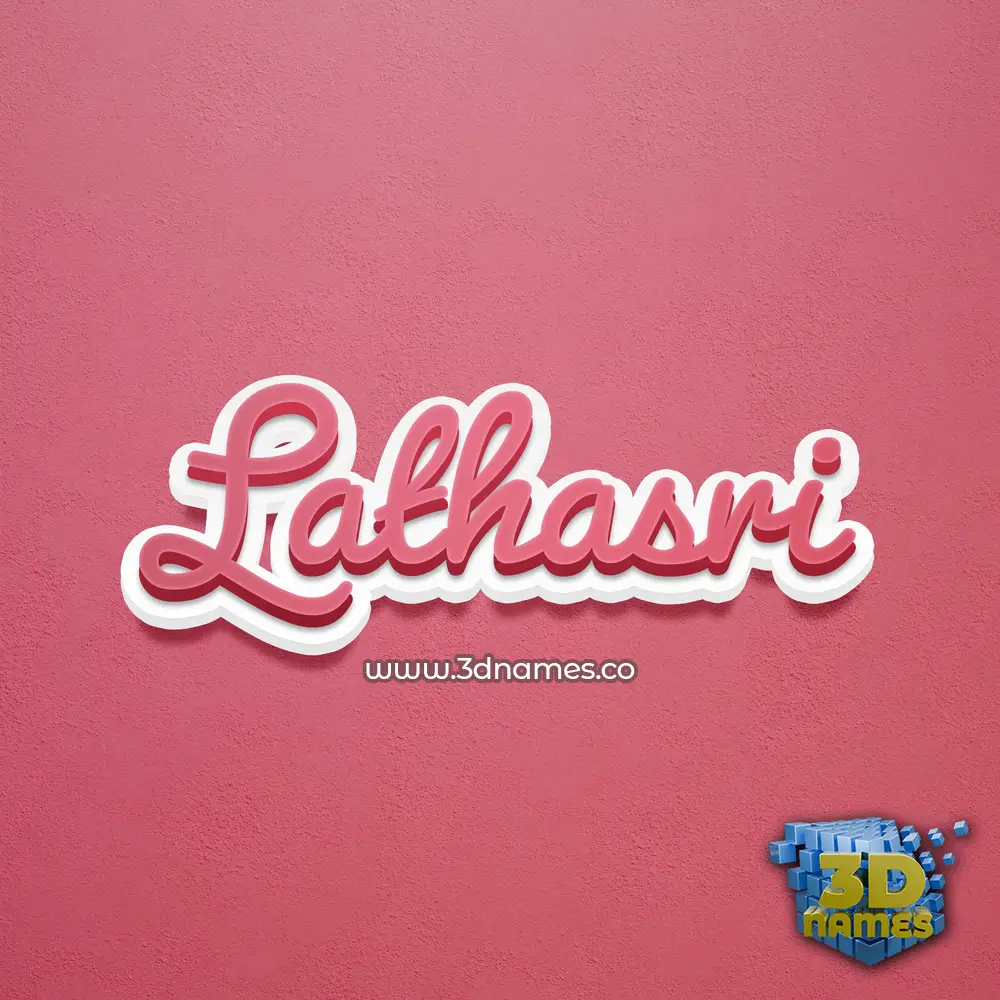 lathasri in Red Scribble style - 3D name wallpaper