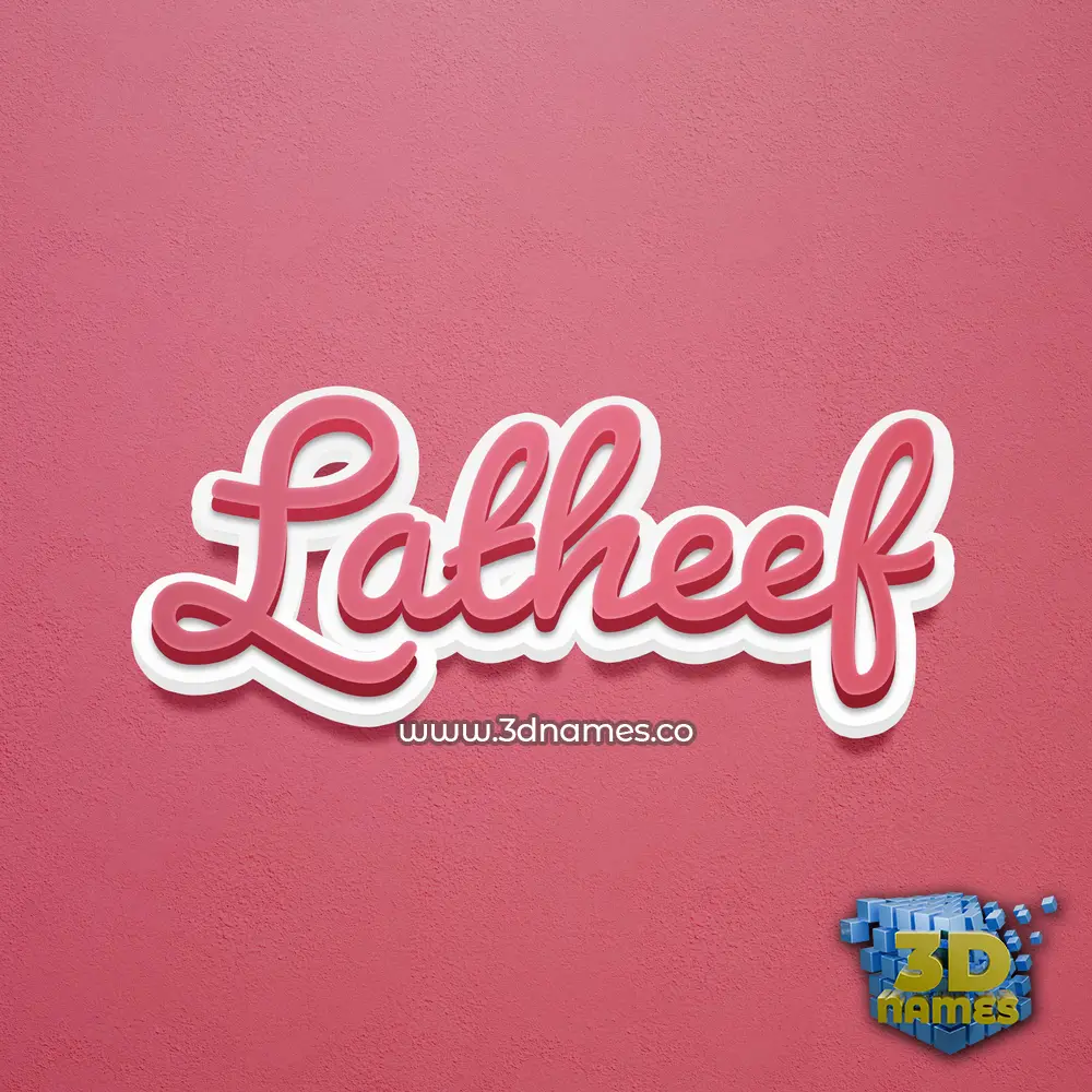 latheef in Red Scribble style - 3D name wallpaper