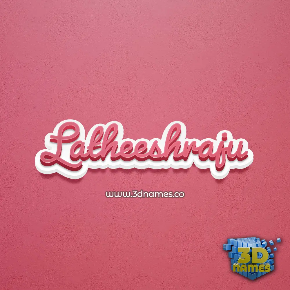 latheeshraju in Red Scribble style - 3D name wallpaper