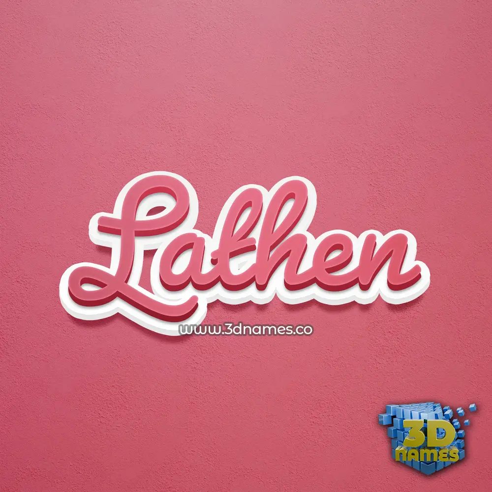 lathen in Red Scribble style - 3D name wallpaper