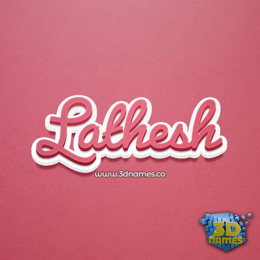 lathesh in Red Scribble style - 3D name wallpaper