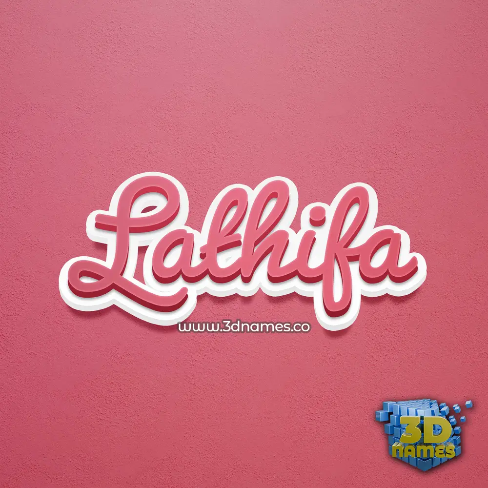 lathifa in Red Scribble style - 3D name wallpaper