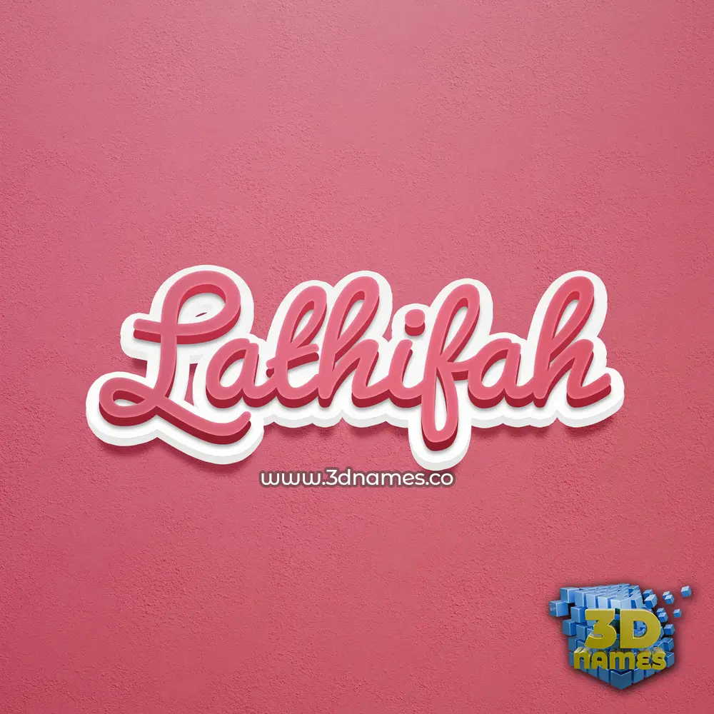lathifah in Red Scribble style - 3D name wallpaper