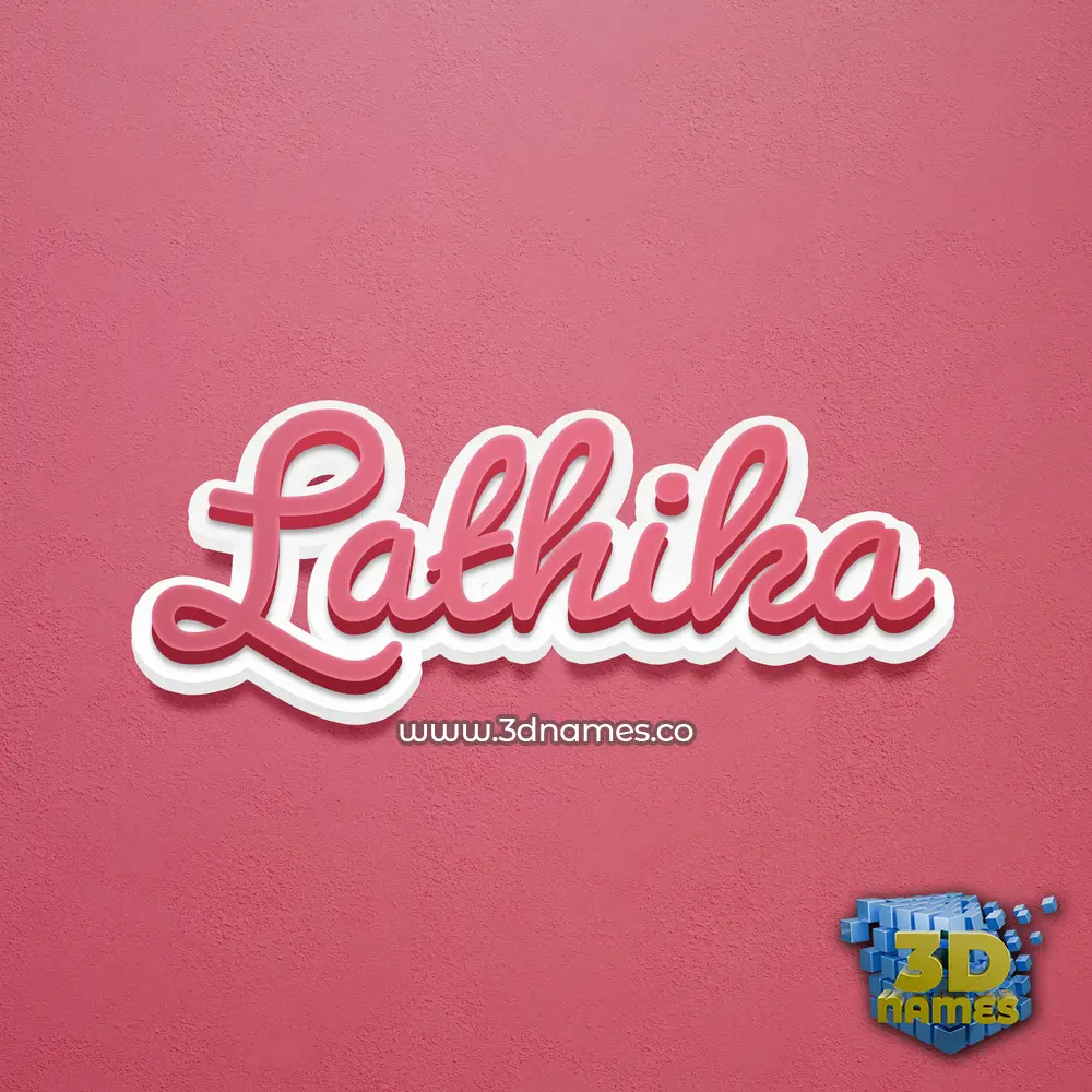 lathika in Red Scribble style - 3D name wallpaper