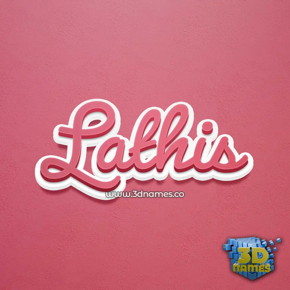 lathis in Red Scribble style - 3D name wallpaper