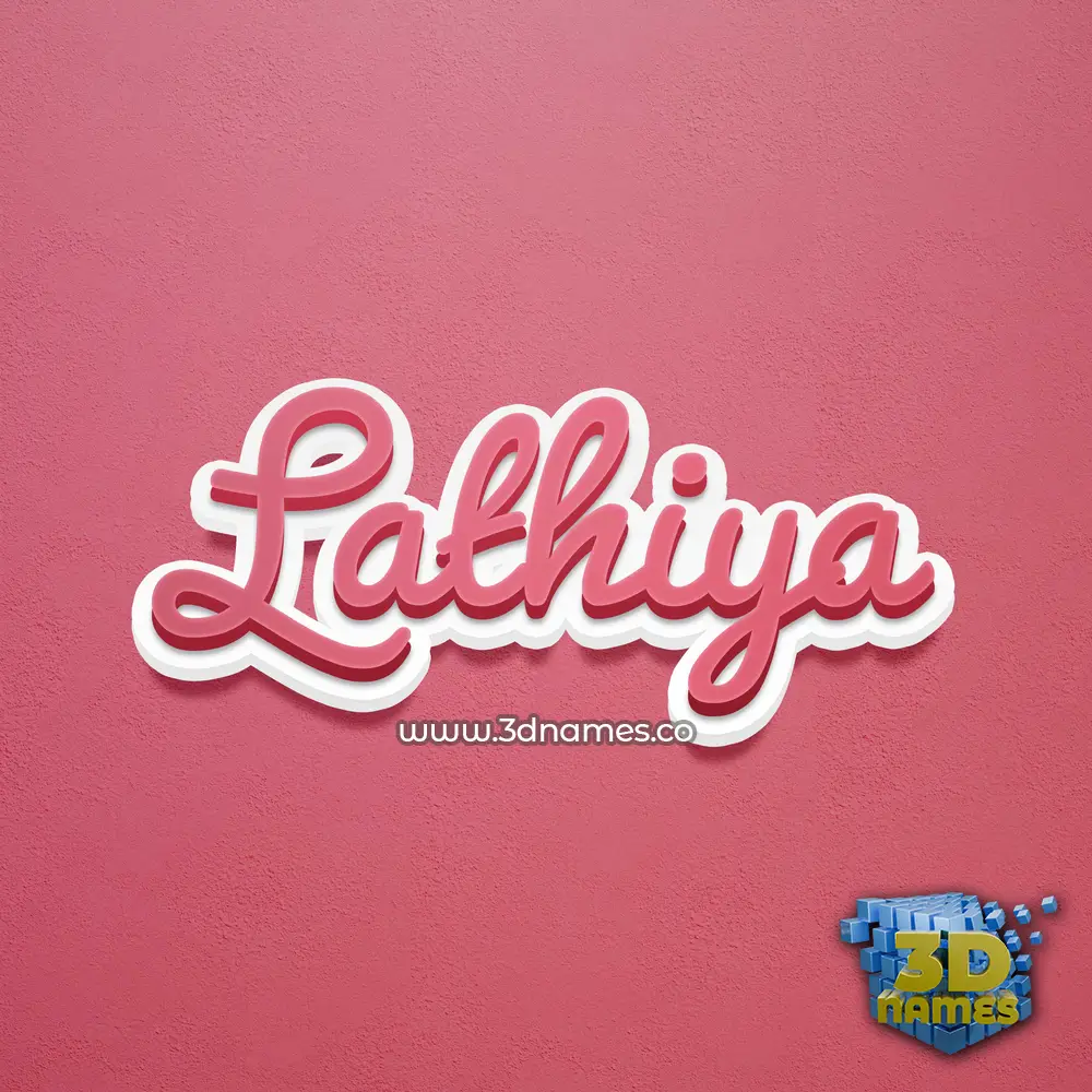 lathiya in Red Scribble style - 3D name wallpaper