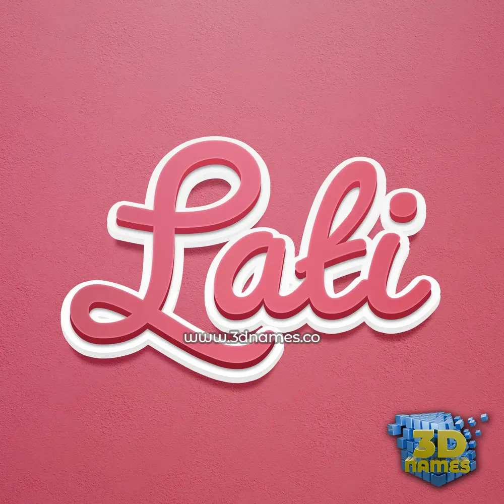 lati in Red Scribble style - 3D name wallpaper