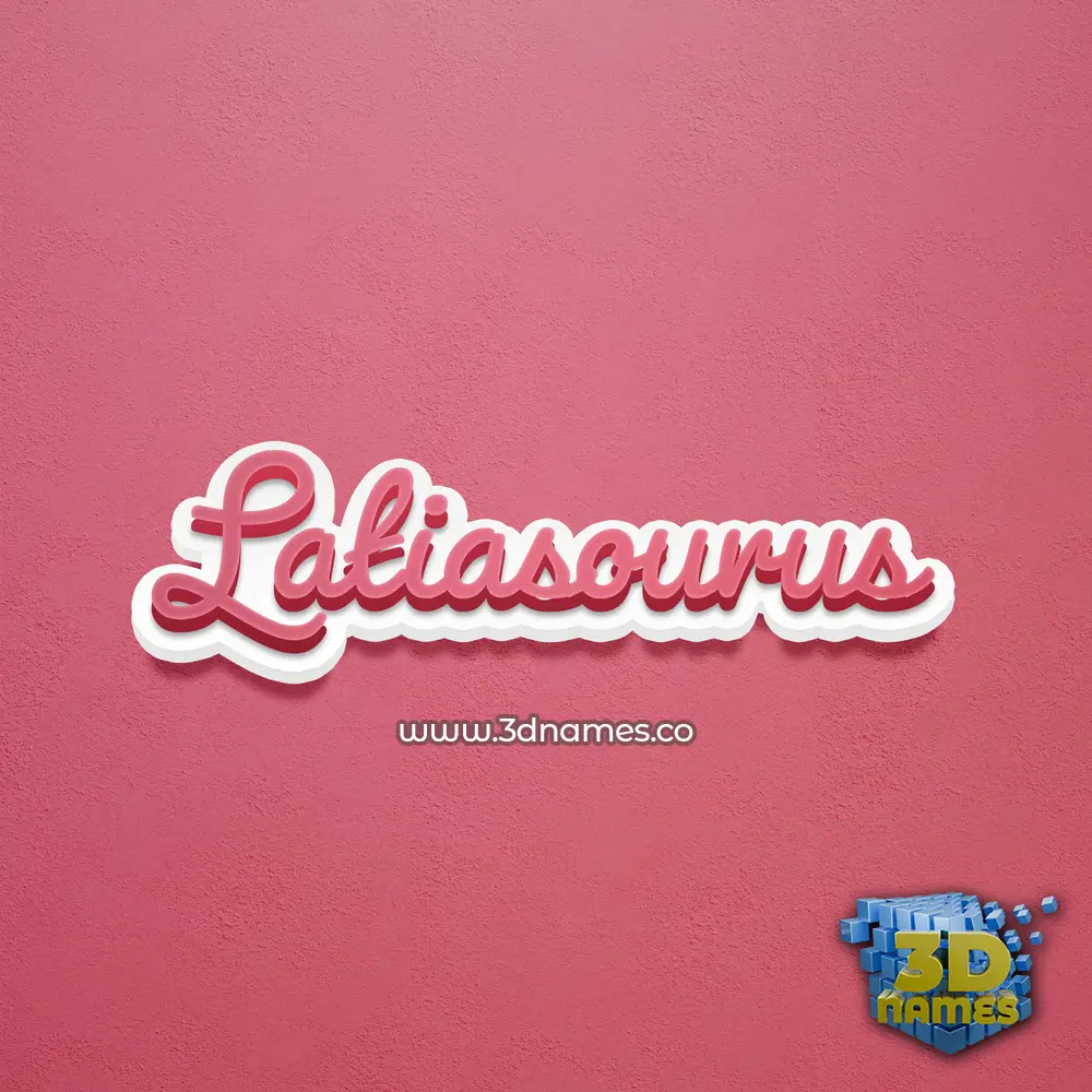 latiasourus in Red Scribble style - 3D name wallpaper
