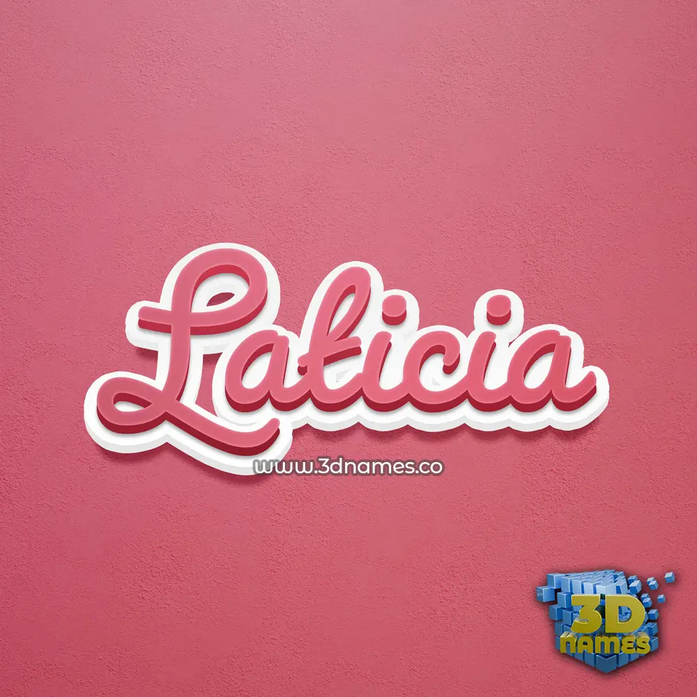 laticia in Red Scribble style - 3D name wallpaper
