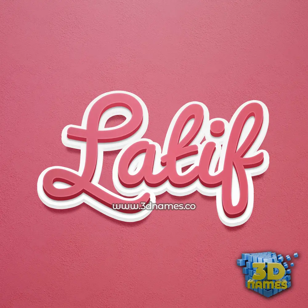 latif in Red Scribble style - 3D name wallpaper