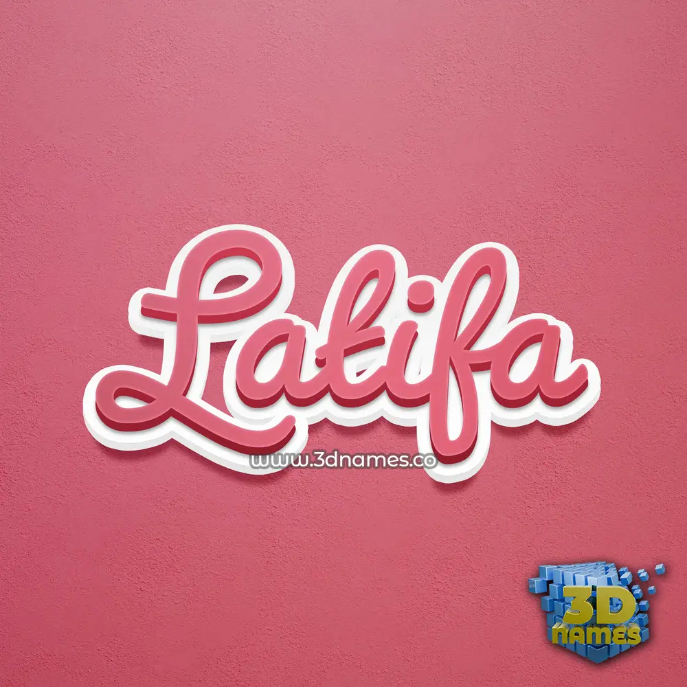 latifa in Red Scribble style - 3D name wallpaper