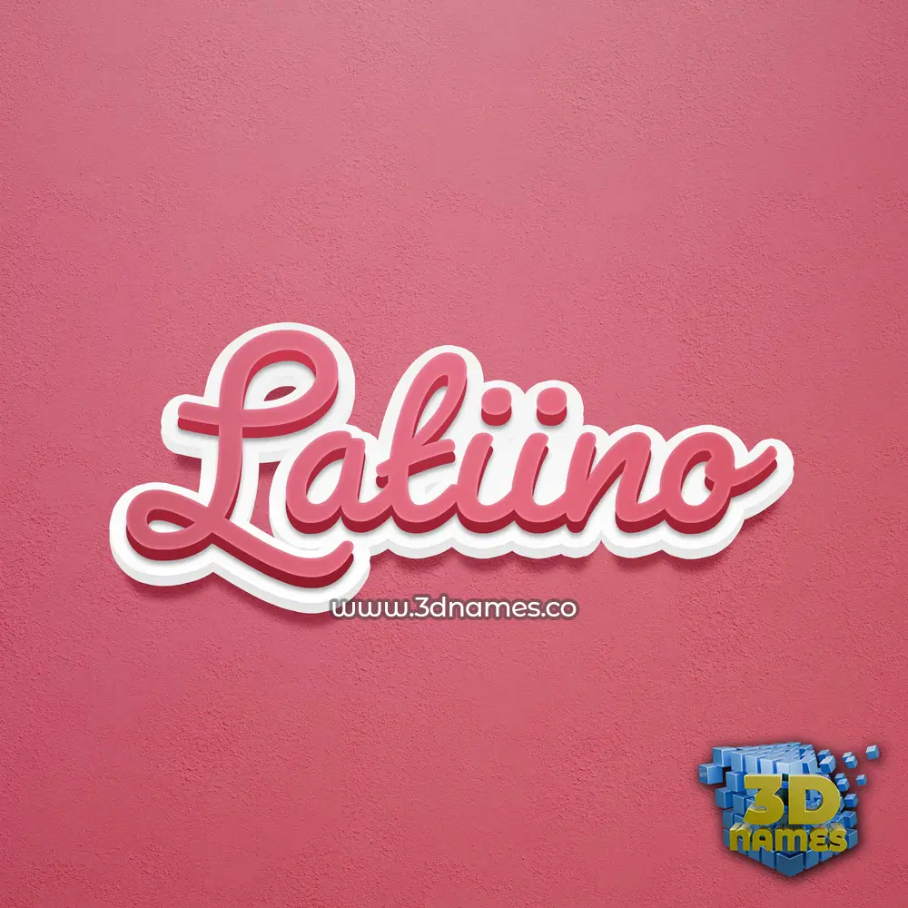 latiino in Red Scribble style - 3D name wallpaper