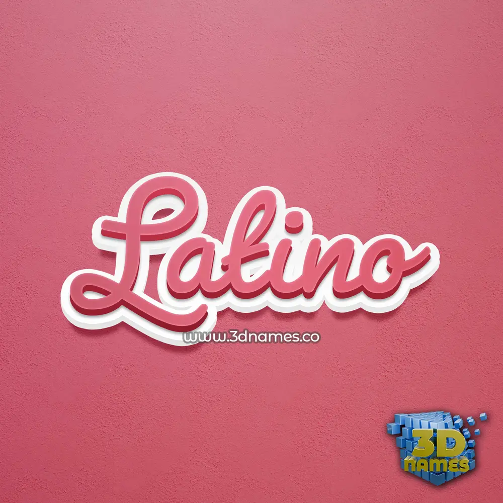 latino in Red Scribble style - 3D name wallpaper