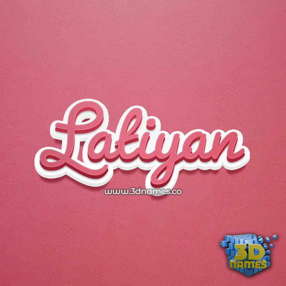 latiyan in Red Scribble style - 3D name wallpaper