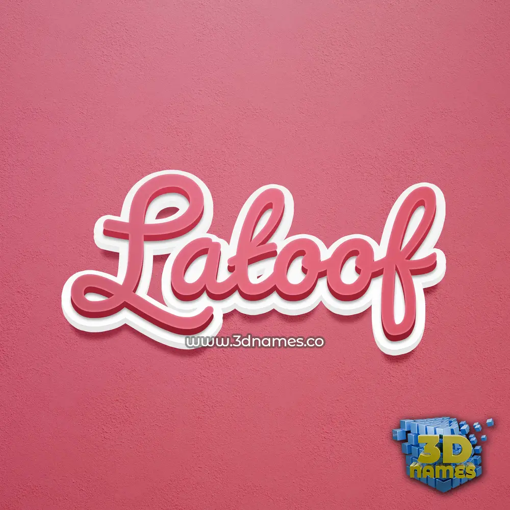 latoof in Red Scribble style - 3D name wallpaper
