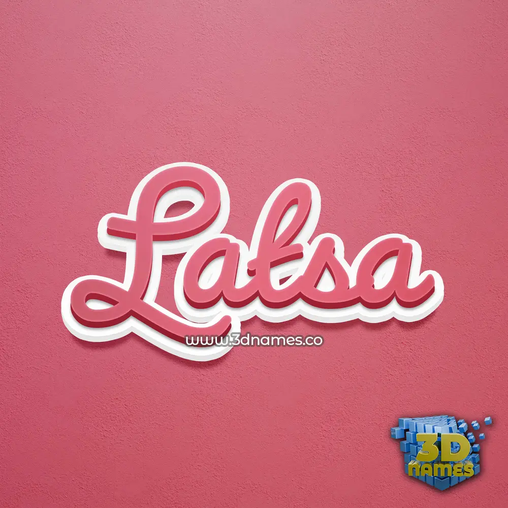 latsa in Red Scribble style - 3D name wallpaper