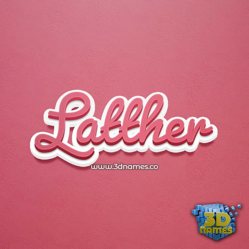 latther in Red Scribble style - 3D name wallpaper