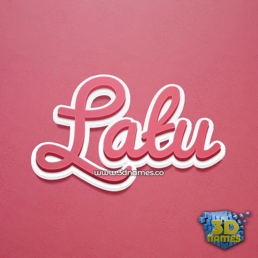 latu in Red Scribble style - 3D name wallpaper