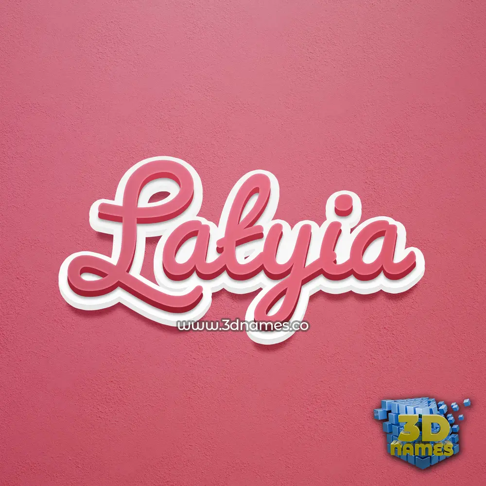 latyia in Red Scribble style - 3D name wallpaper