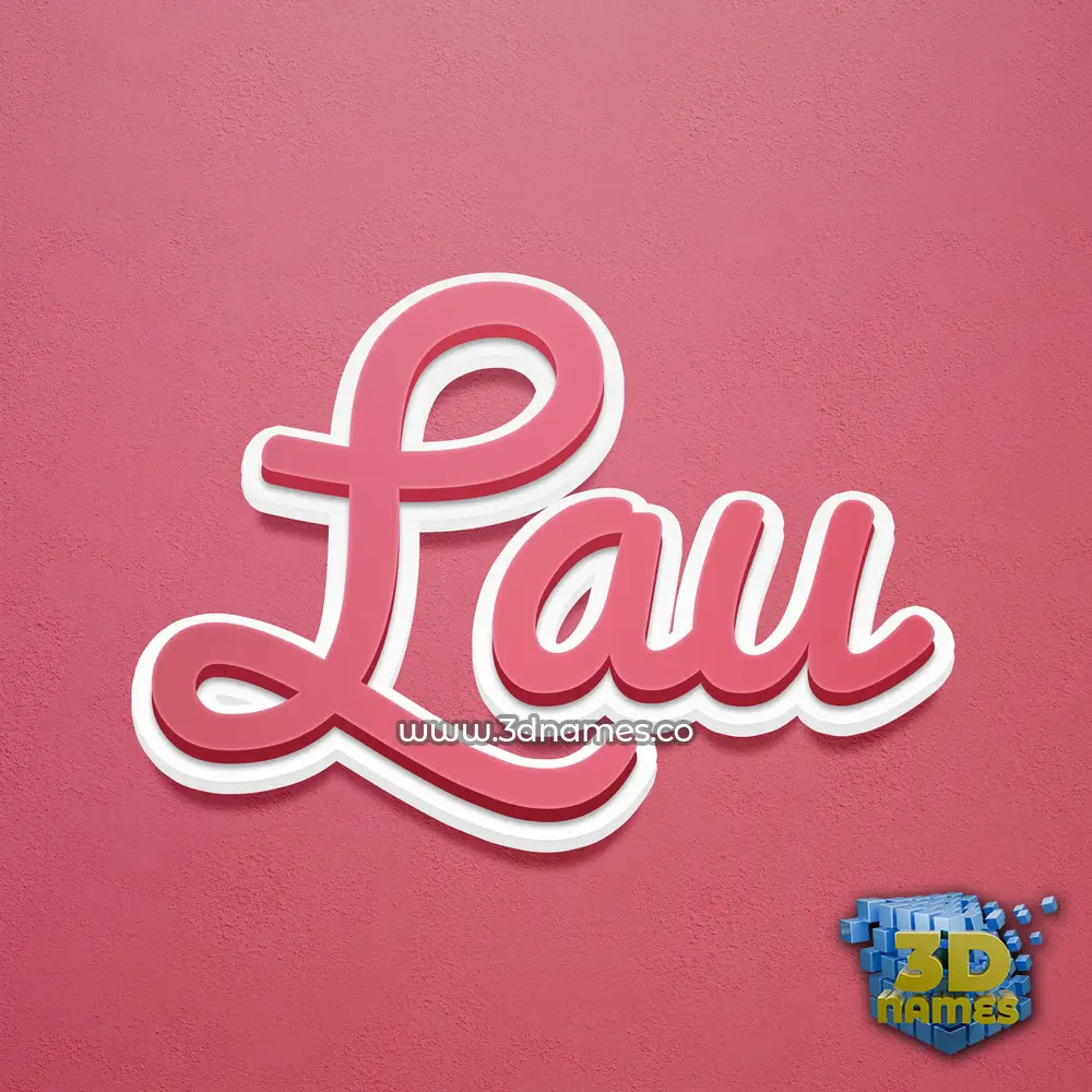 lau in Red Scribble style - 3D name wallpaper