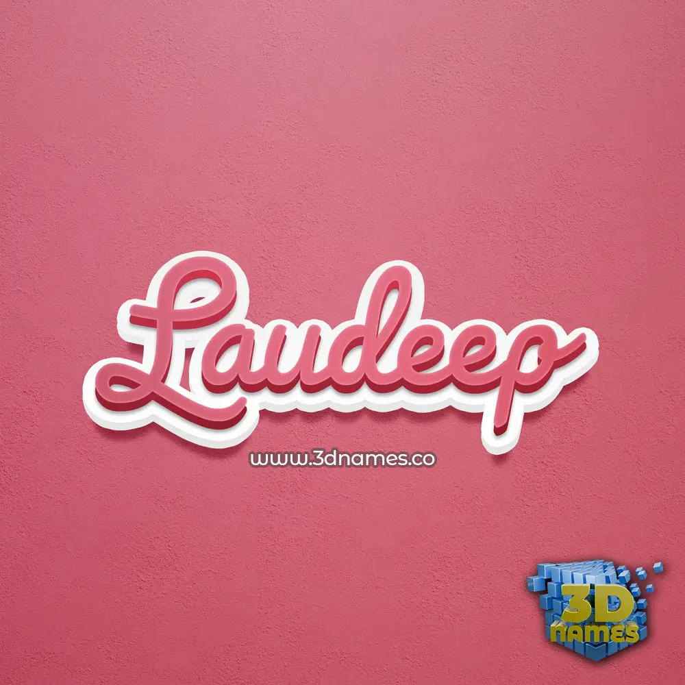 laudeep in Red Scribble style - 3D name wallpaper