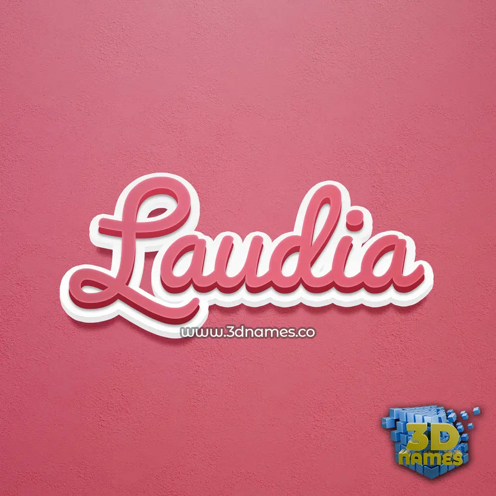 laudia in Red Scribble style - 3D name wallpaper