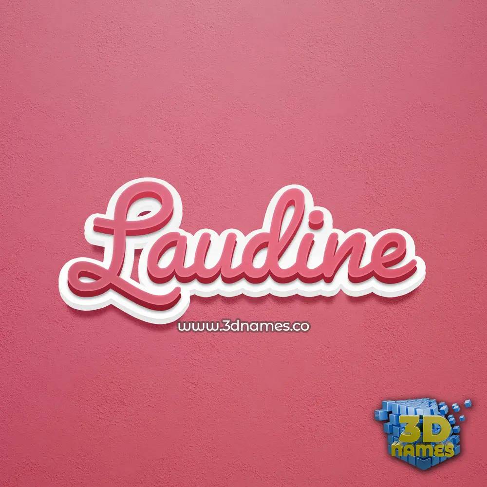 laudine in Red Scribble style - 3D name wallpaper