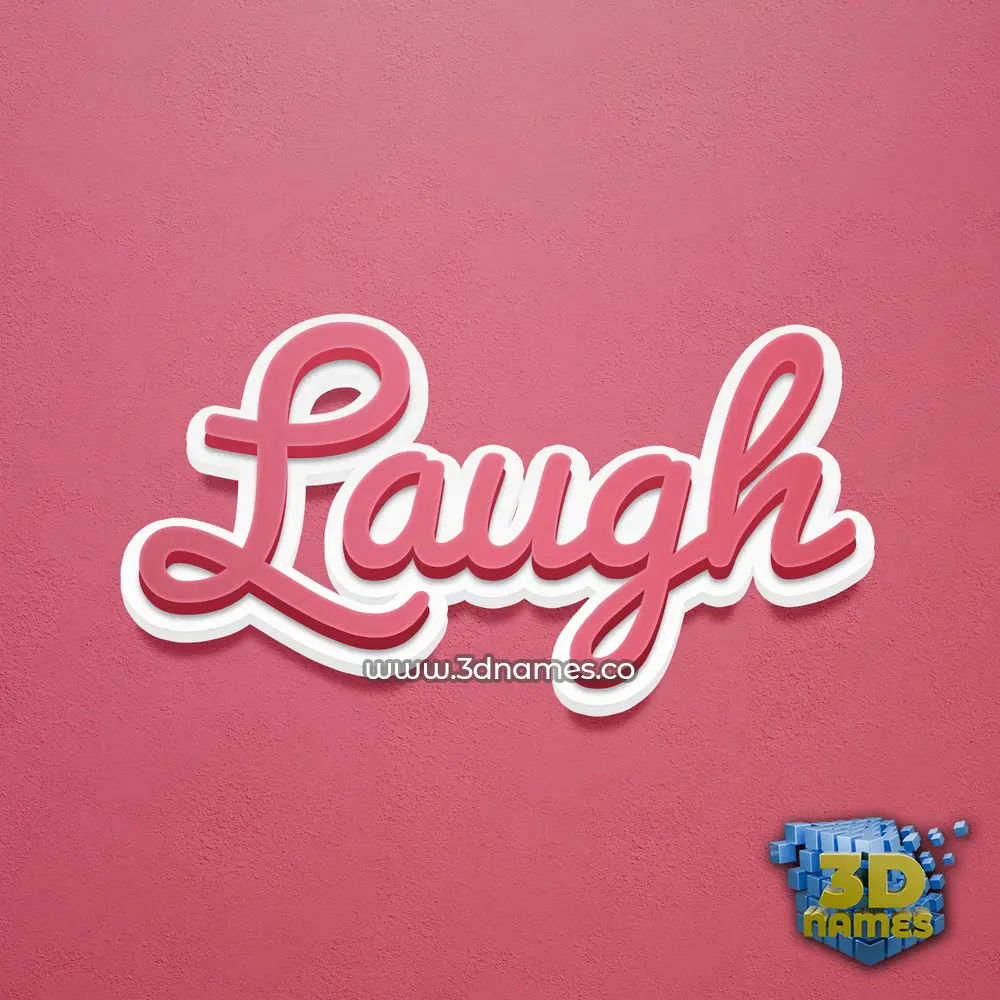 laugh in Red Scribble style - 3D name wallpaper