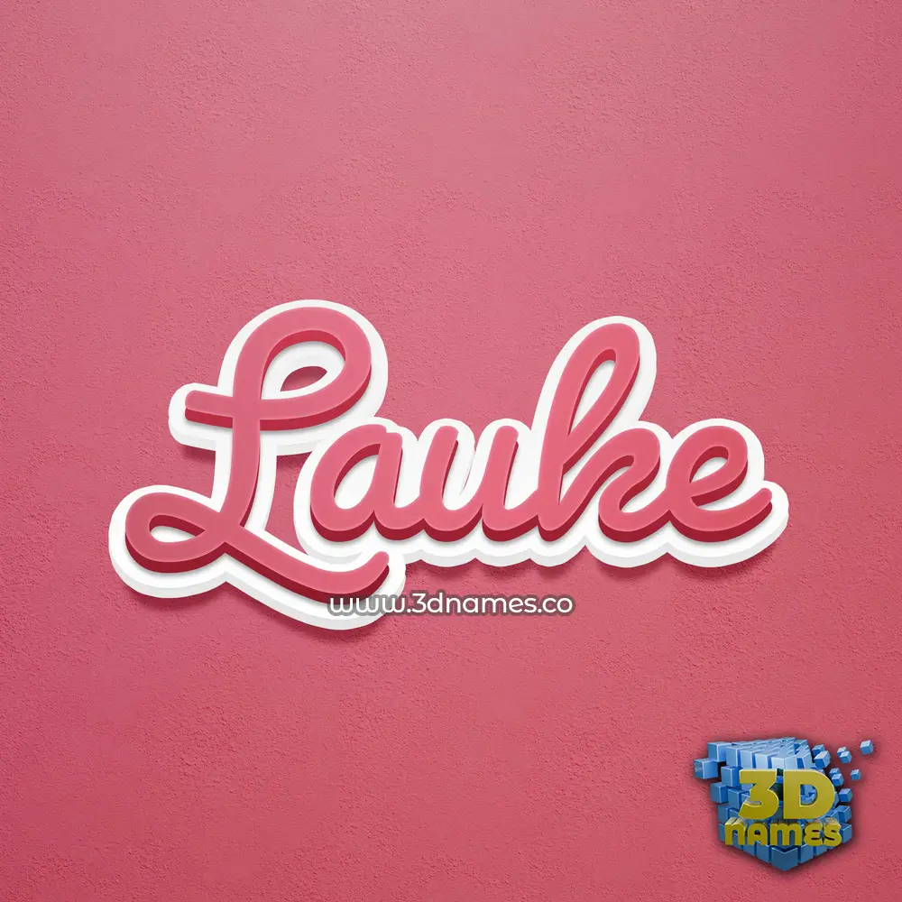 lauke in Red Scribble style - 3D name wallpaper