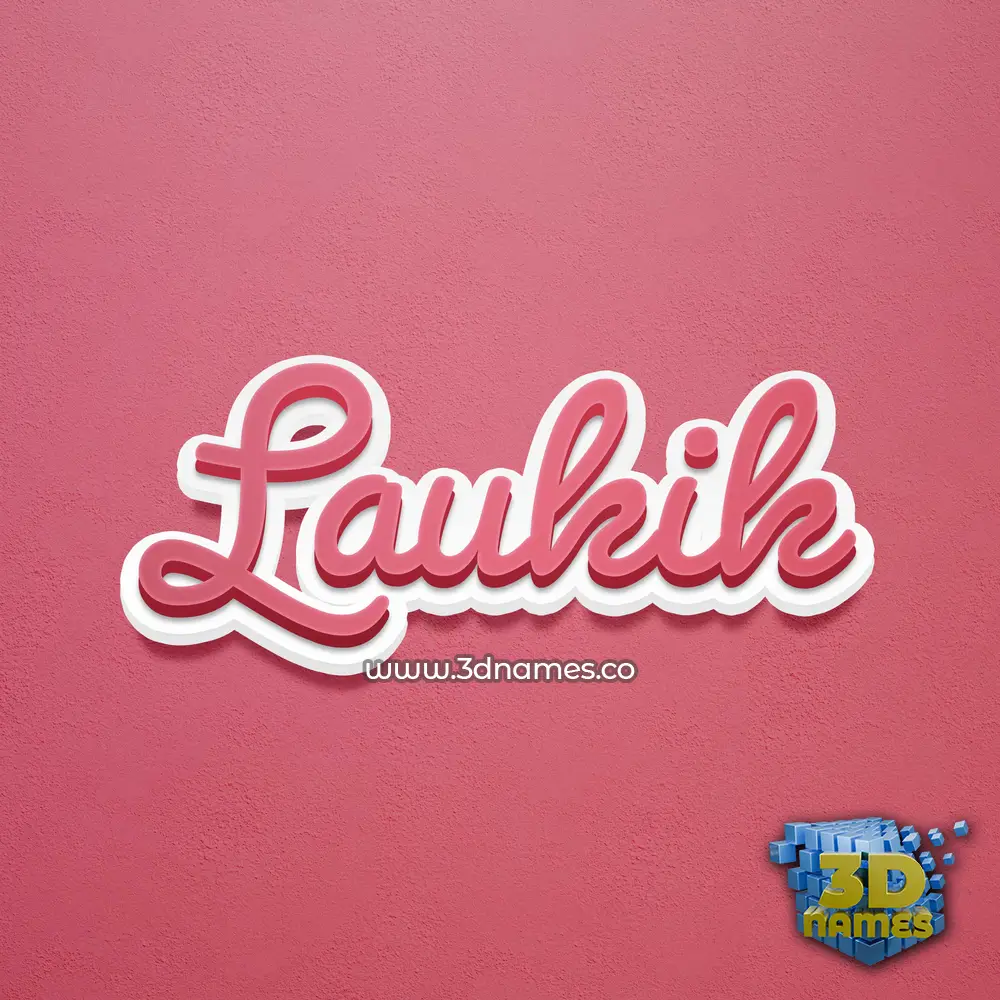 laukik in Red Scribble style - 3D name wallpaper