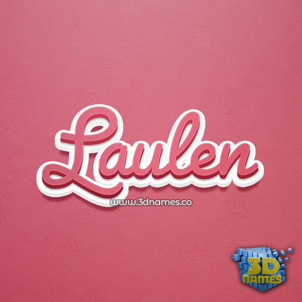 laulen in Red Scribble style - 3D name wallpaper