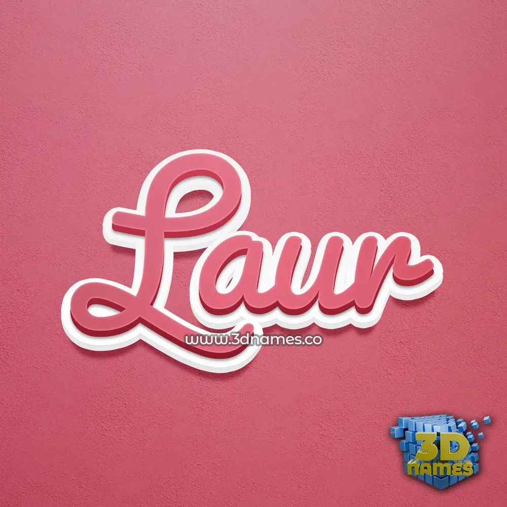 laur in Red Scribble style - 3D name wallpaper
