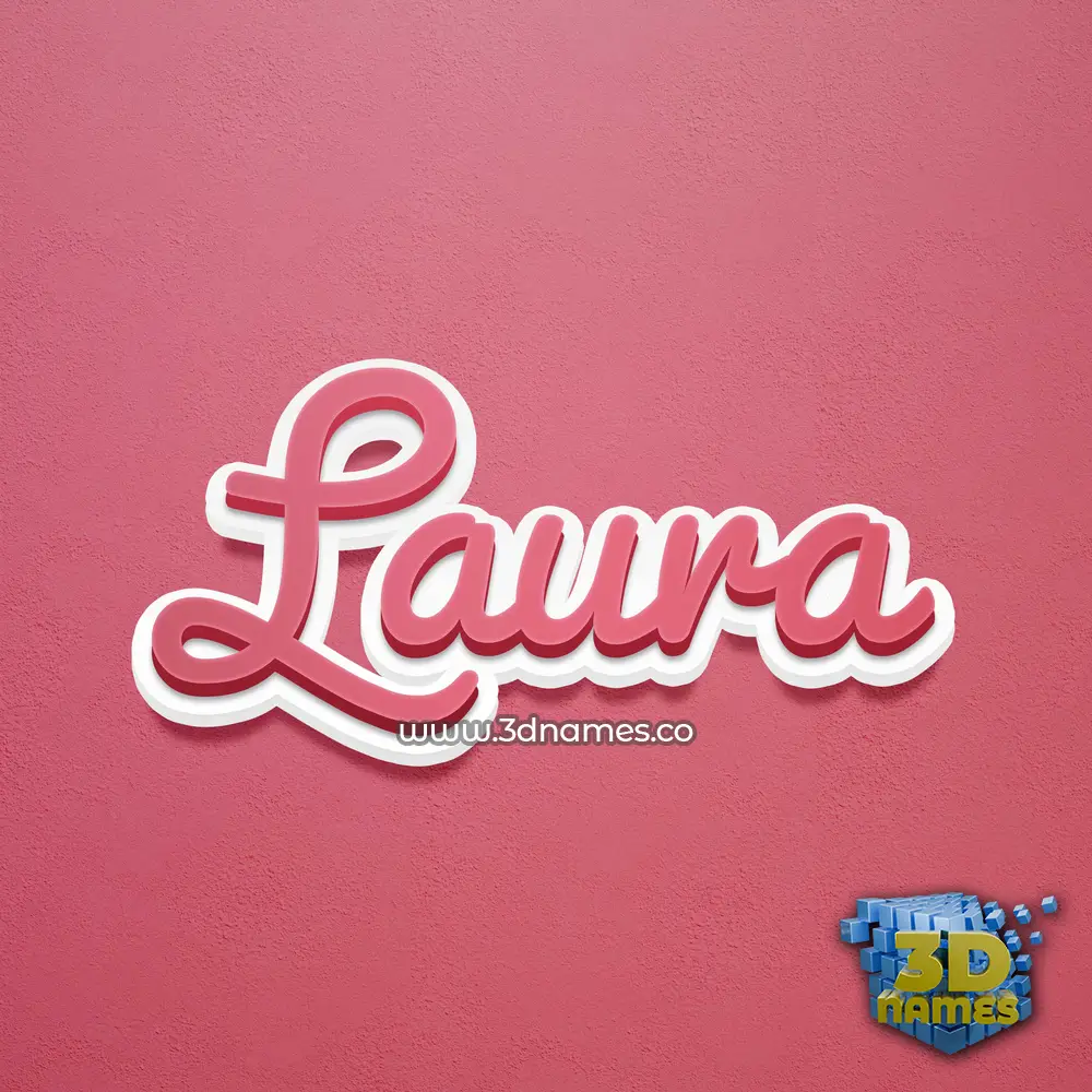 laura in Red Scribble style - 3D name wallpaper
