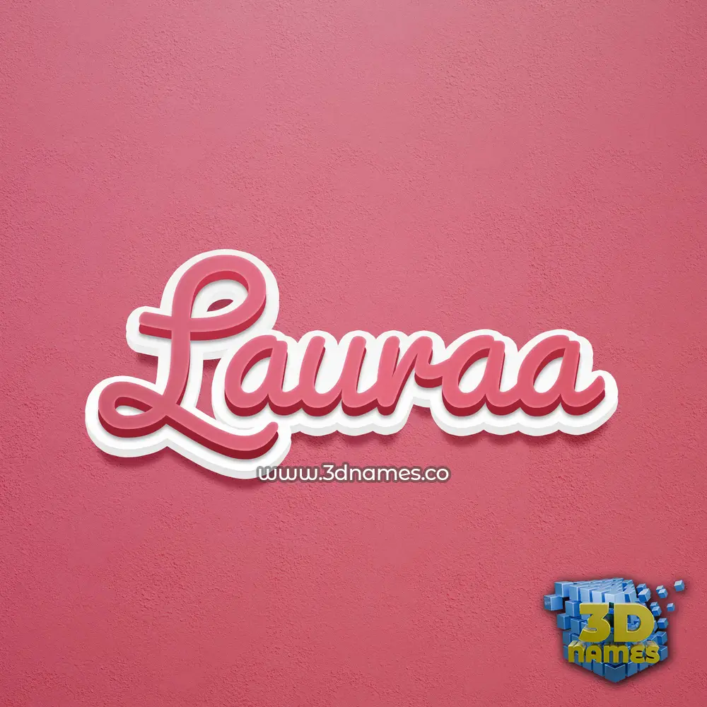 lauraa in Red Scribble style - 3D name wallpaper
