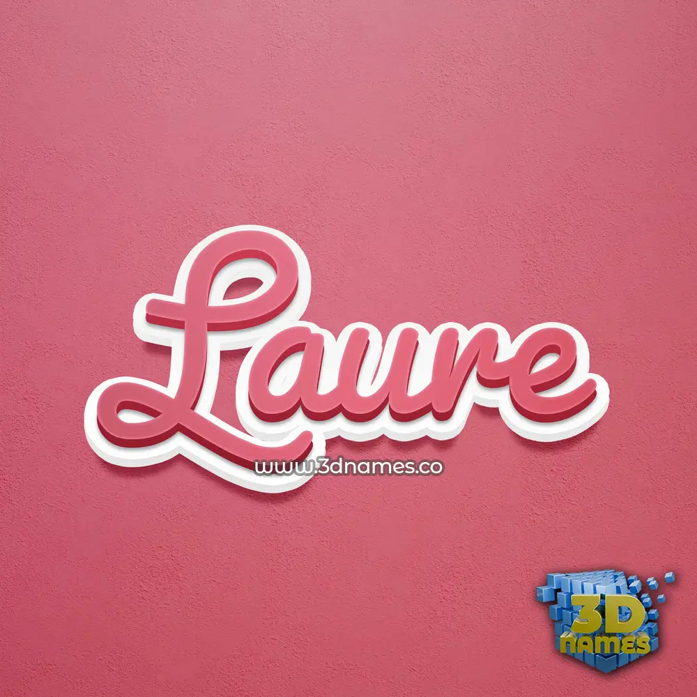 laure in Red Scribble style - 3D name wallpaper