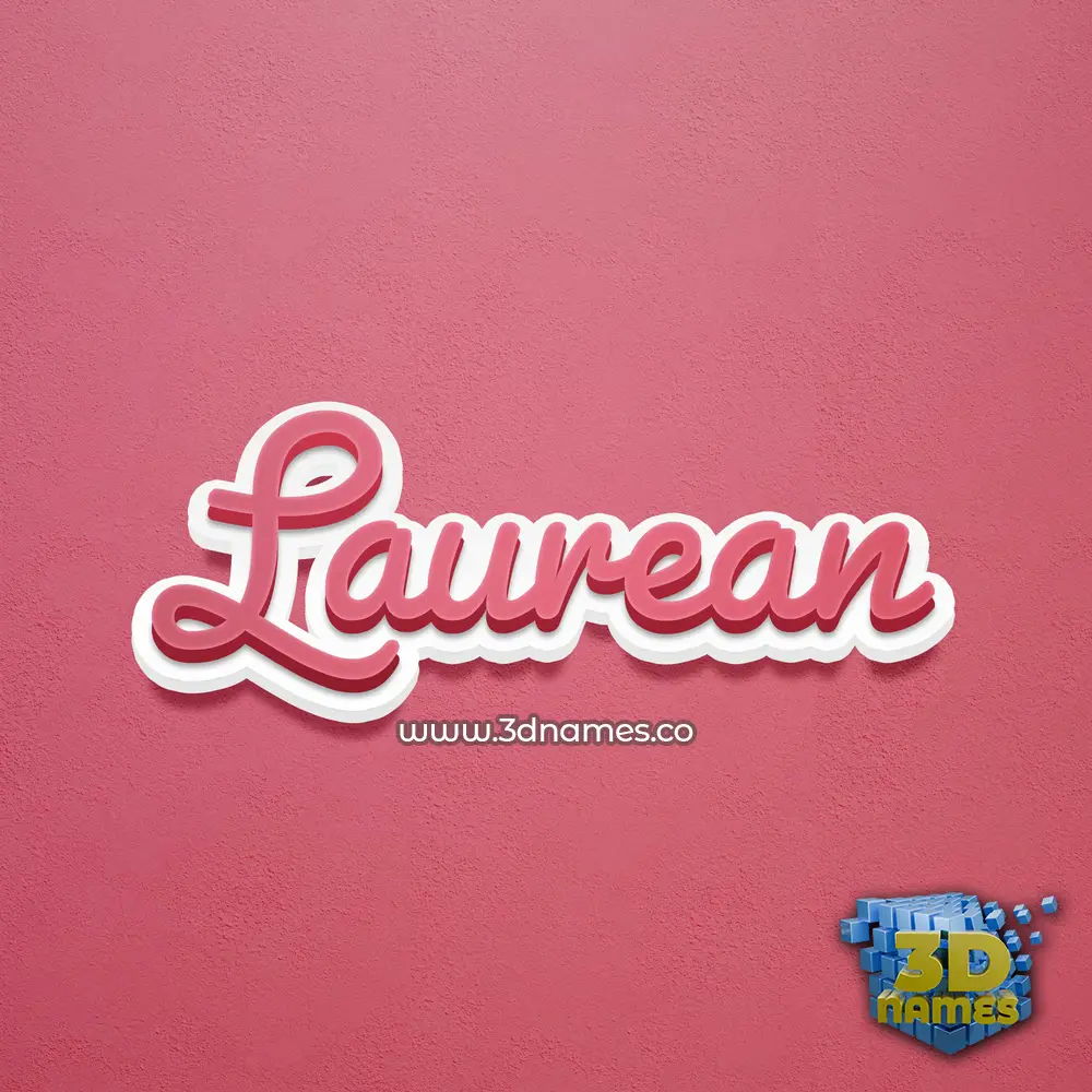 laurean in Red Scribble style - 3D name wallpaper