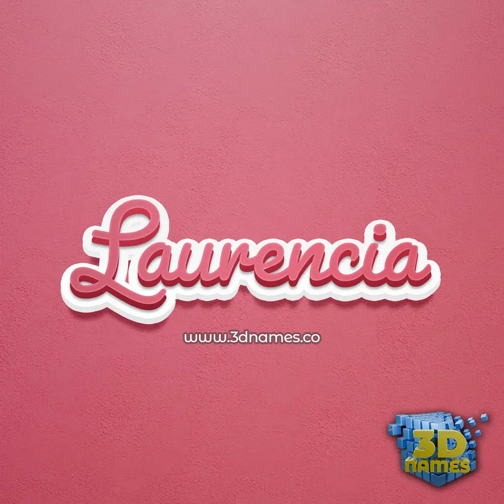 laurencia in Red Scribble style - 3D name wallpaper