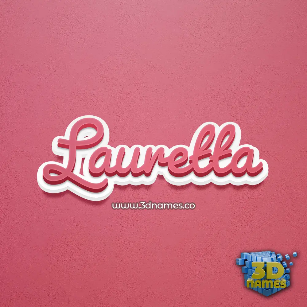 lauretta in Red Scribble style - 3D name wallpaper