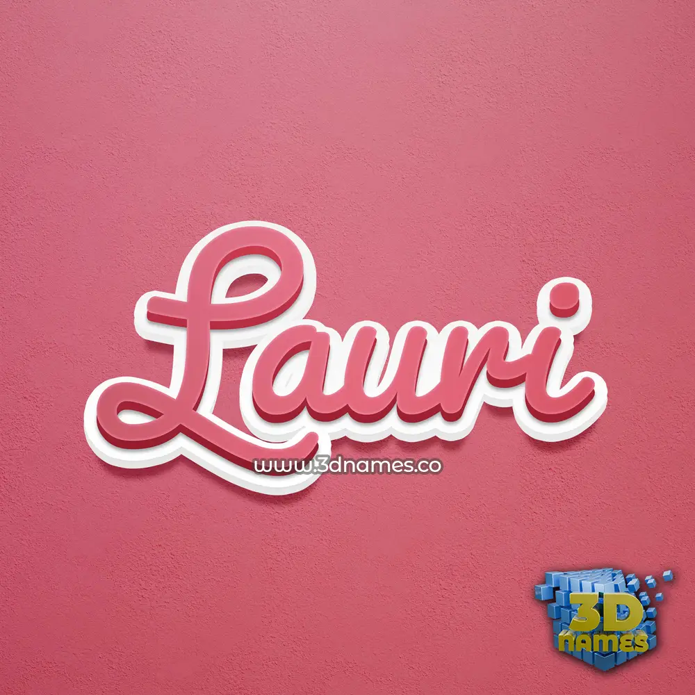 lauri in Red Scribble style - 3D name wallpaper