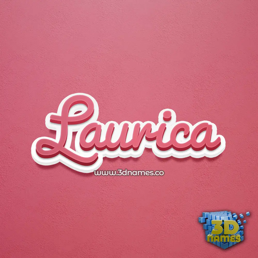 laurica in Red Scribble style - 3D name wallpaper