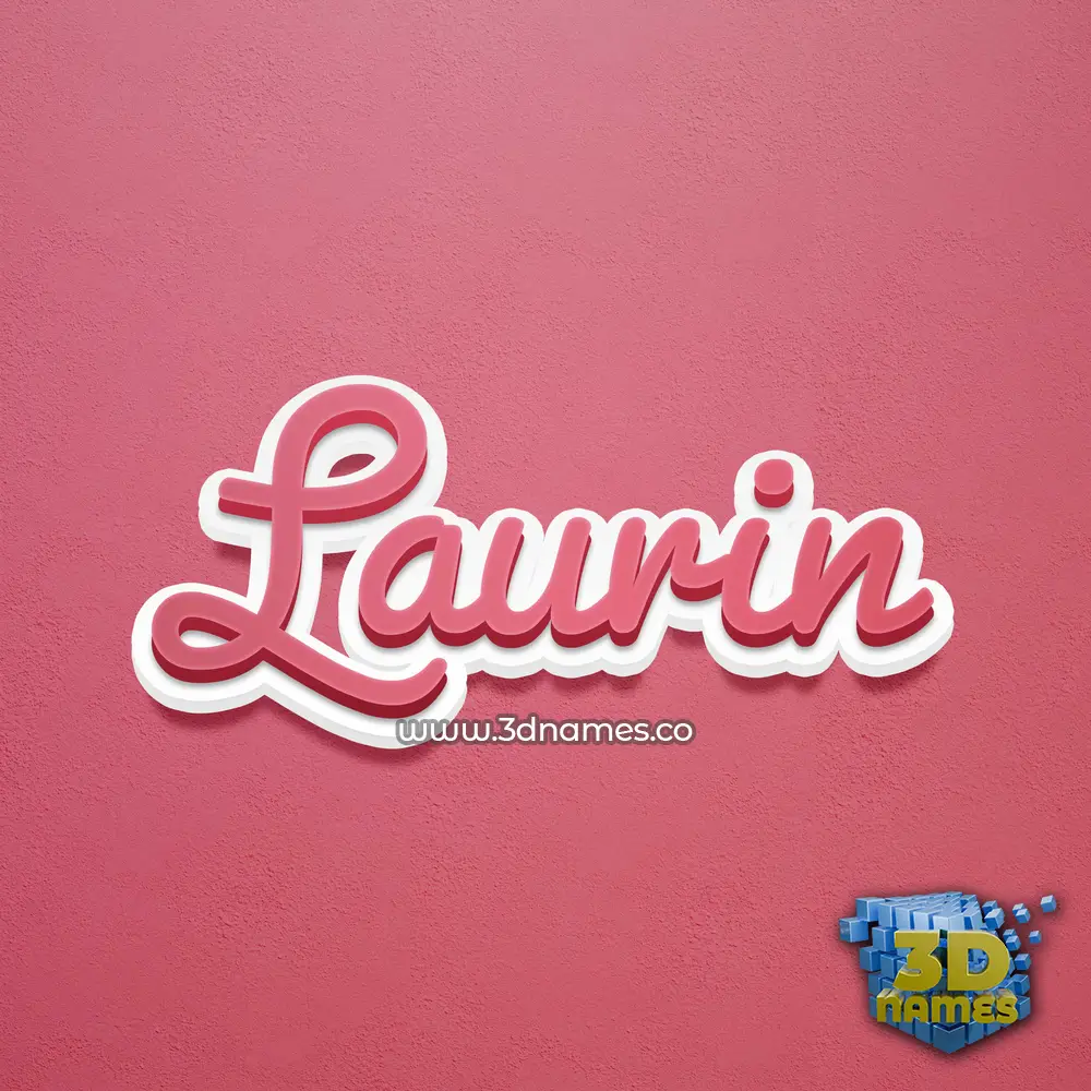 laurin in Red Scribble style - 3D name wallpaper