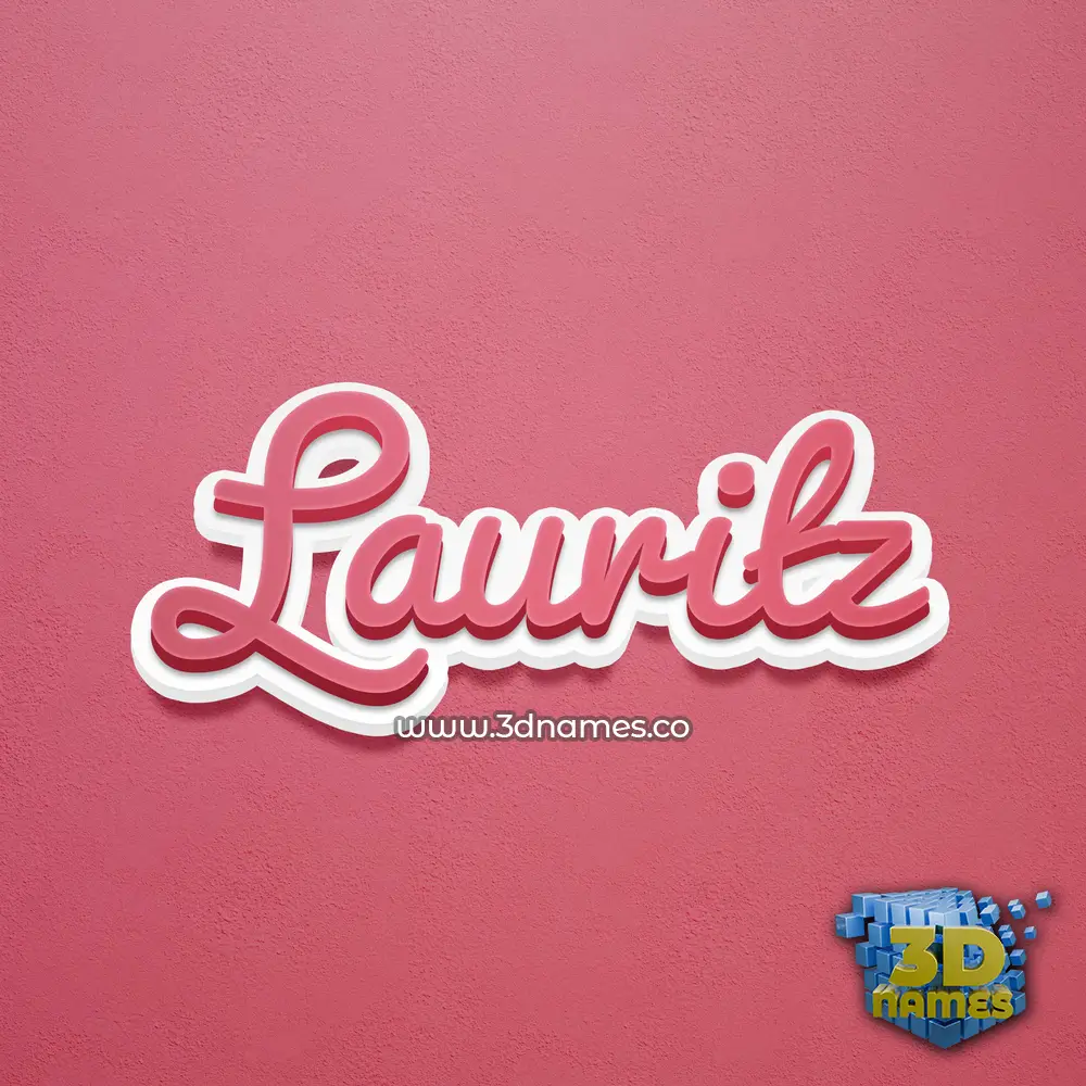 lauritz in Red Scribble style - 3D name wallpaper