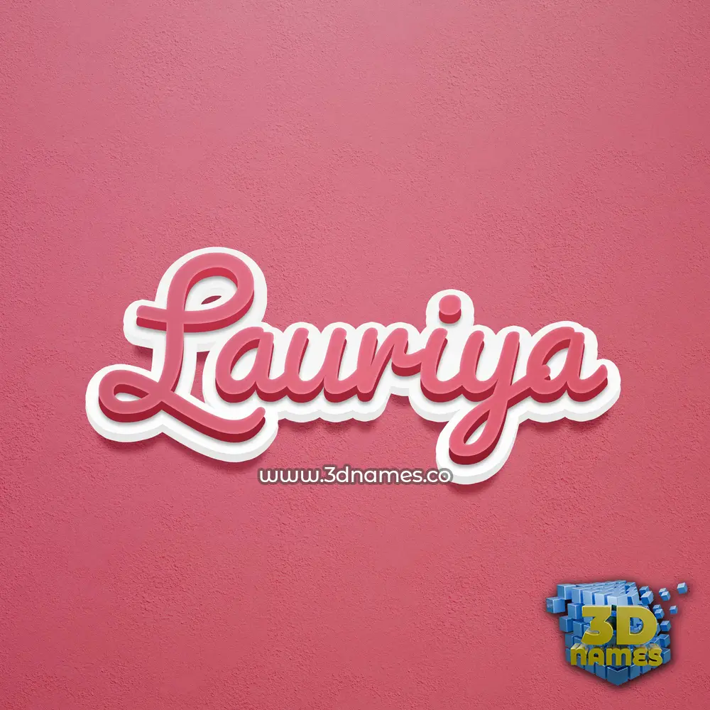 lauriya in Red Scribble style - 3D name wallpaper