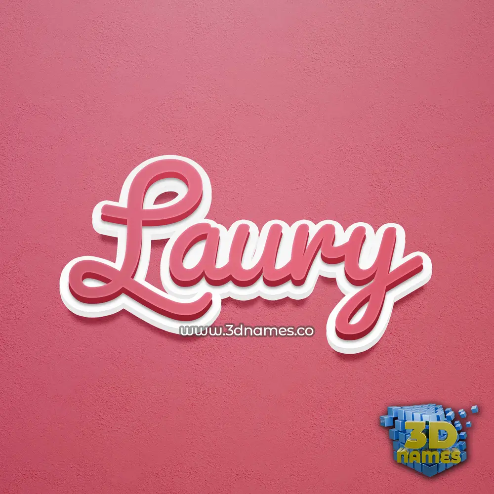 laury in Red Scribble style - 3D name wallpaper